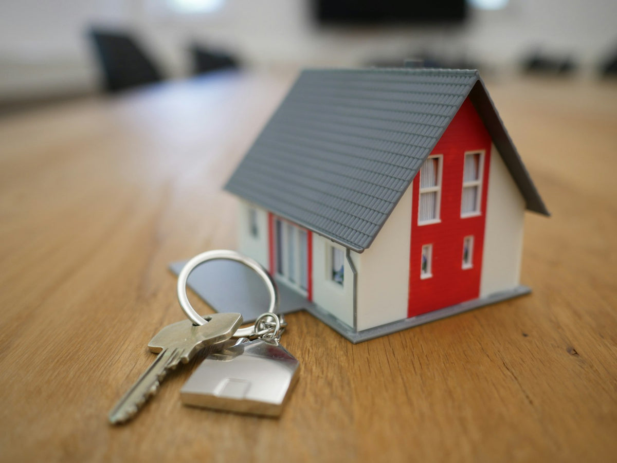 Miniature house on a table